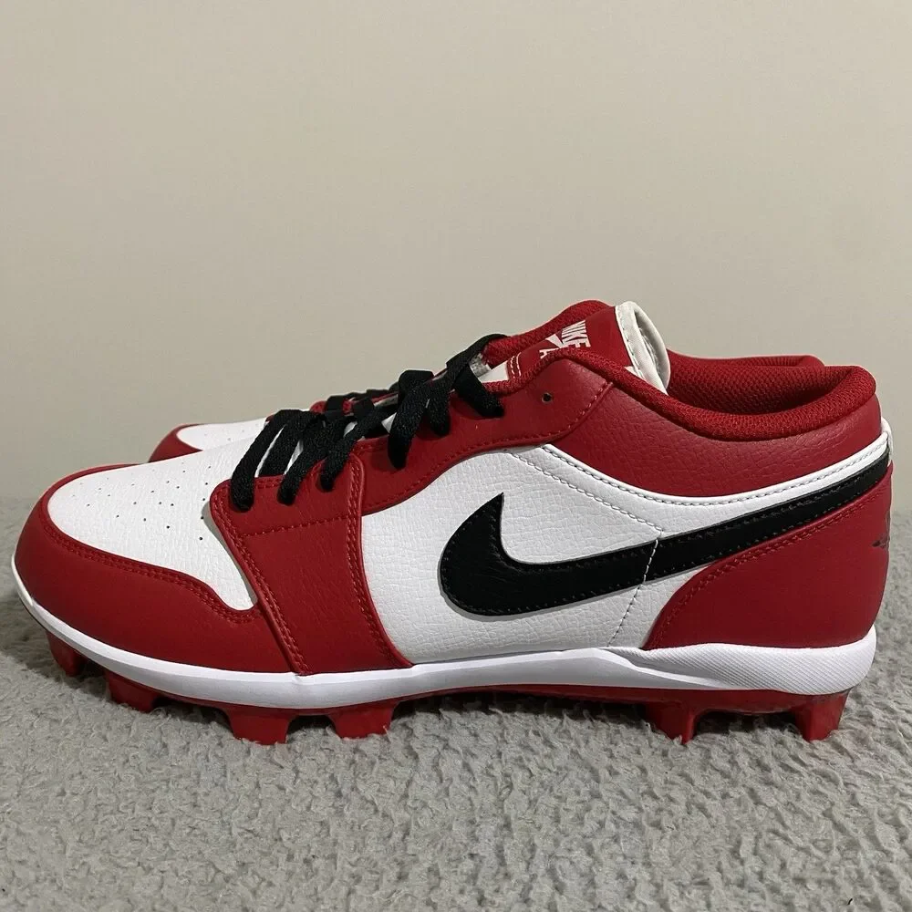 Nike Air Jordan 1 Retro MCS Low Chicago Baseball Cleats Mens 12.5 Red CJ8524-611